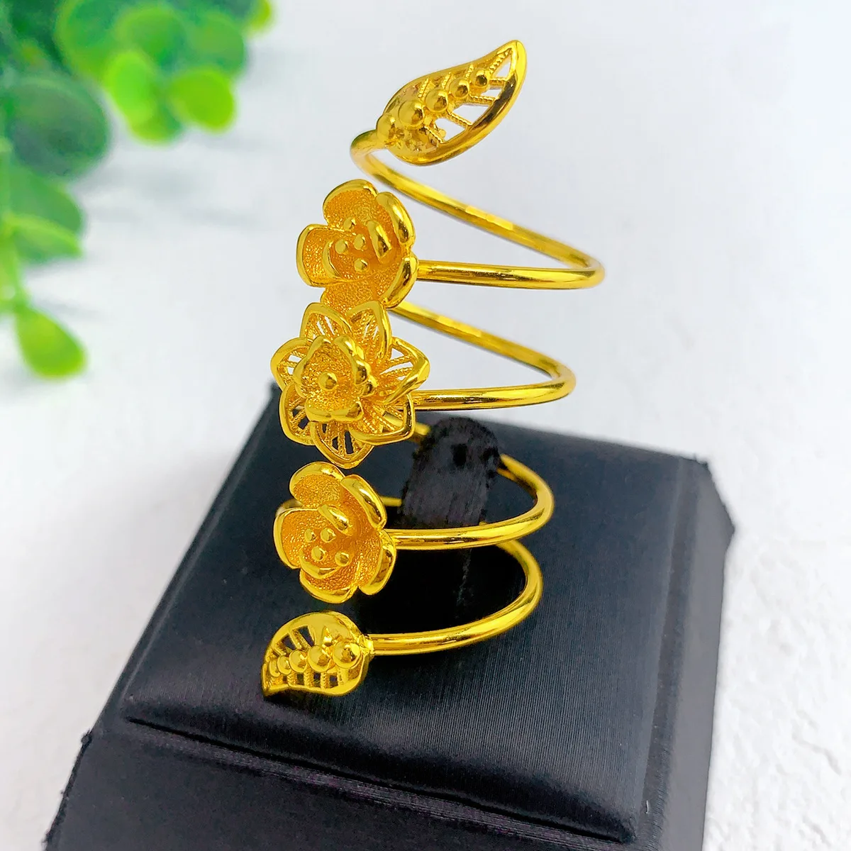 Fashion Africa Europe Dubai 24K Gold Plated Customized Ring for Couples' Wedding Party Jewelry DD10830