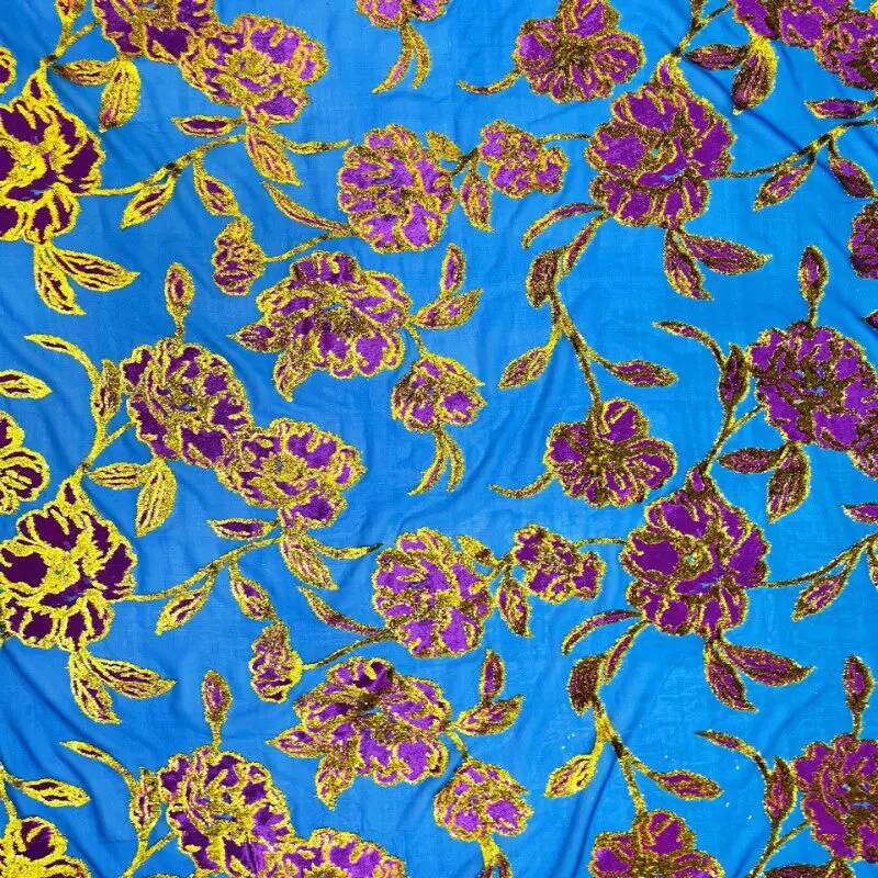 Patterned Jacquard Velvet Designer Fabric with Textile Relief for Ceremony Robe Design and Modern Atelier Collections
