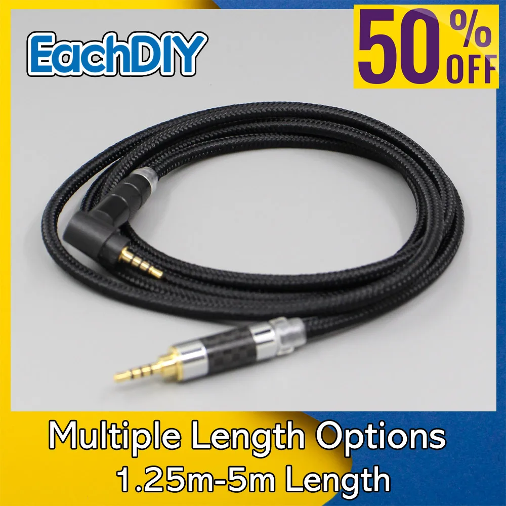 Black Super Soft Headphone Nylon OFC Cable For Fostex T50RP 50TH Anniversary RP Stereo Earphone LN008492