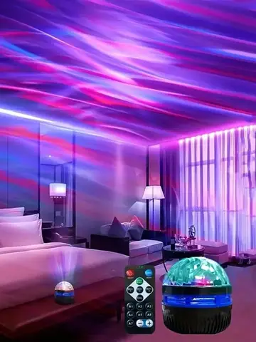 LED Starry Night Sky Projector Aurora USB Remote Control RGB Galaxy Light 7 Modes for Home Bedroom Game Room Party Decoration
