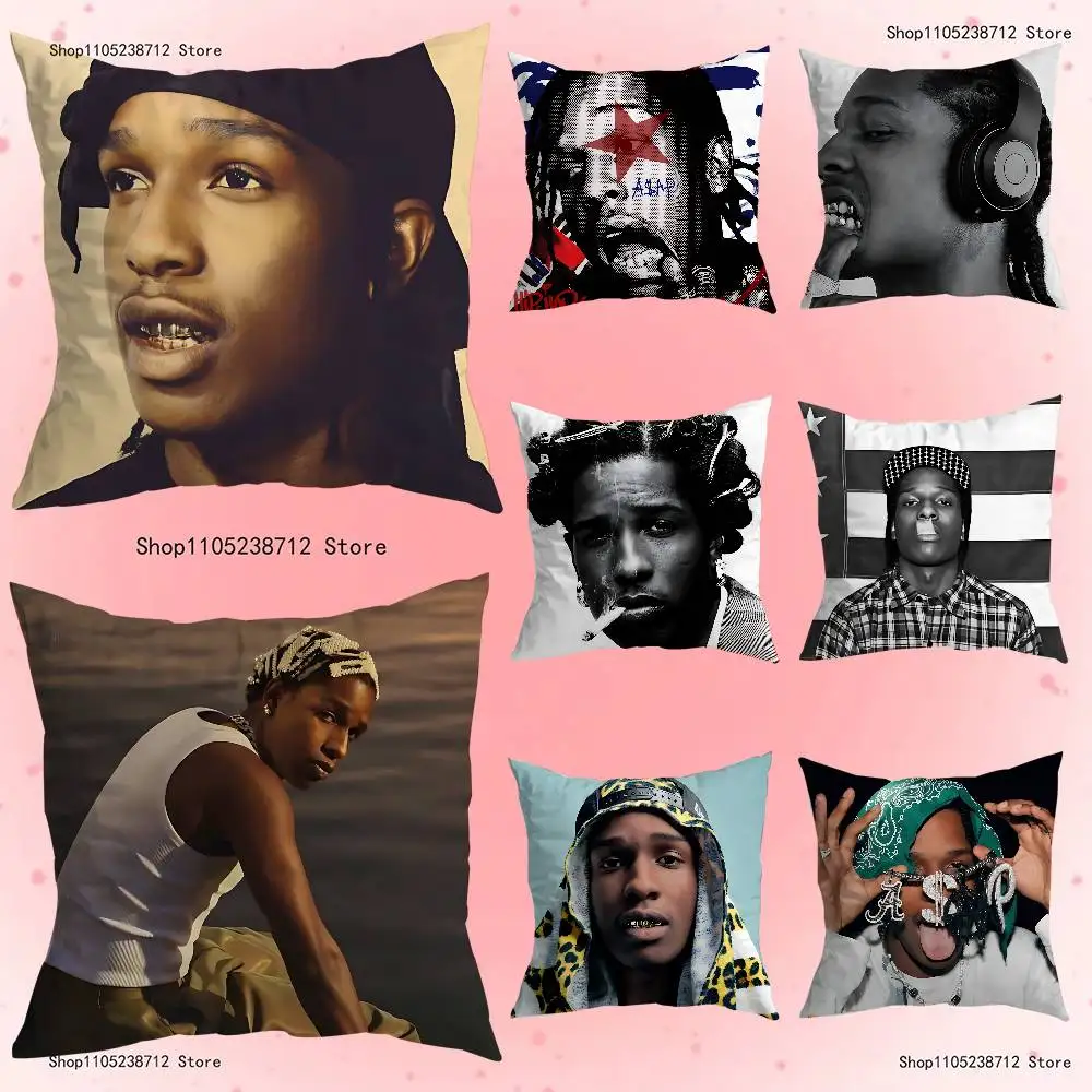 

A-Asap R-Rocky Pillow Case Plush Fabric Soft Pillowcase Double Sided Print Sofa Cushion Cover Throw