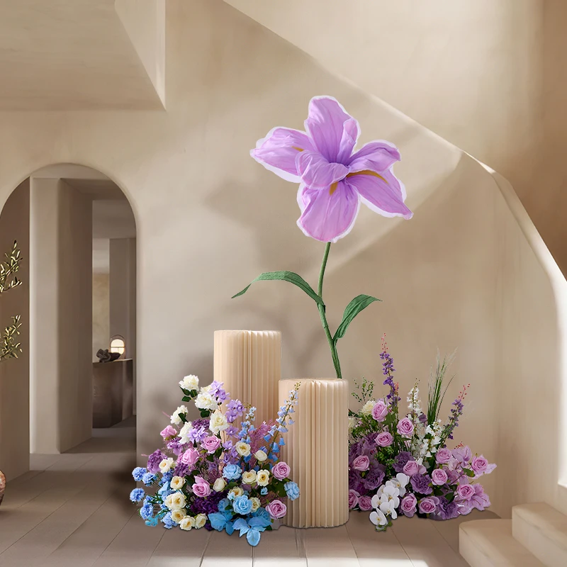 

Поддельный цветок, имитация цветочного украшения, свет, роскошное высококачественное большое напольное украшение, салон красоты, украшение для окна торгового центра