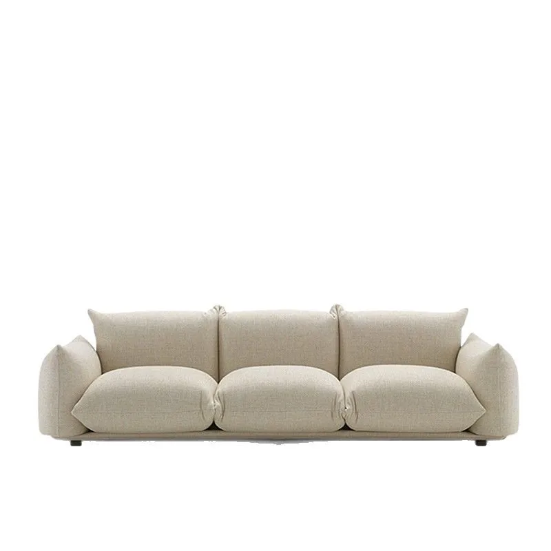 Straight row three-person cloth consciousness minimalist sofa, living room designer small apartment simple modern bread sofa