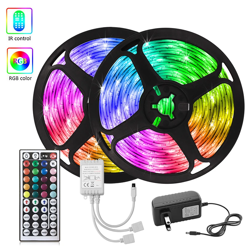 30M 12V RGB Led Strip Lights 44 key Remote Control 5050 Led Tape Lights Color Changing For Christmas Holiday Decorations