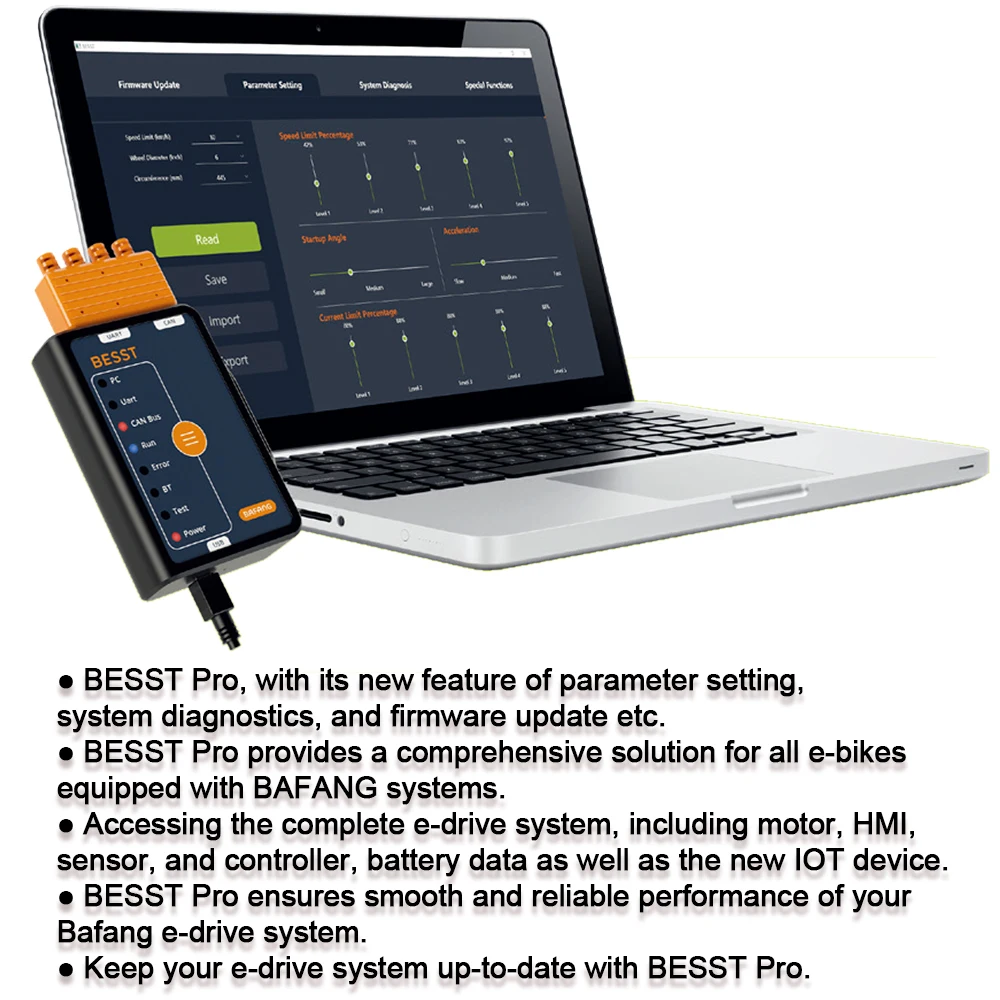 E-Bike Motor Programmer BAFANG BESST Programming Downloader Tool for Bafang Motor M510 M600 M620 UART/CAN System BBS BBSHD