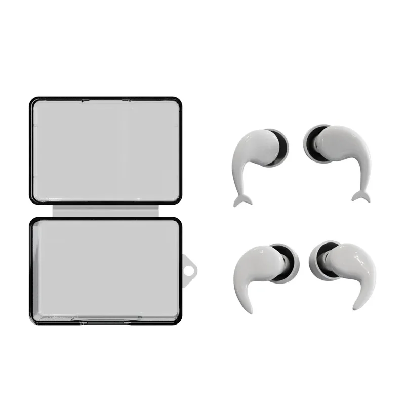 New Silicone Noise Canceling Earplugs - Waterproof for Swimming & Sleeping, Interchangeable Fish-Shaped Tips