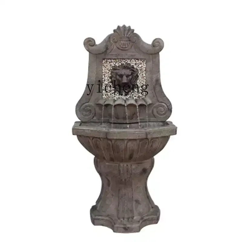 XL Garden Hot Sale European Lion Head Fountain Landscape Solar Water Ornament