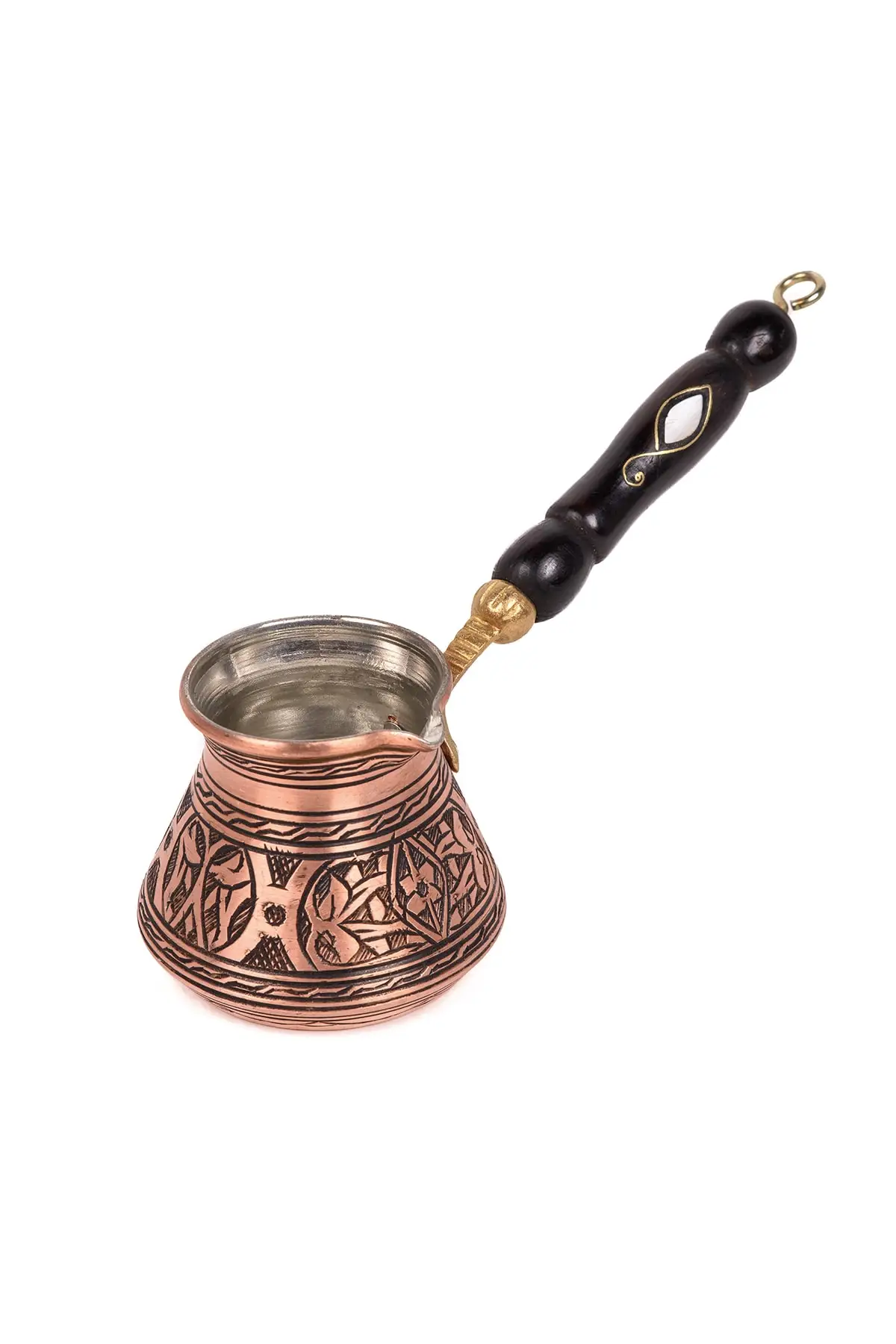 Coffee Pot Stovetop Copper Turkish Greek Arabic Engraved  Coffee Maker Cezve Ibrik Briki  Handle  Pot ,  OZBA SPARE PARTS STORE