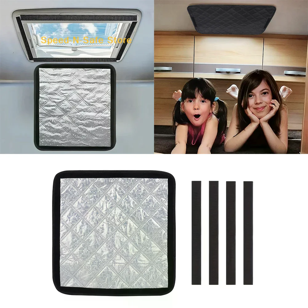 Foldable Caravan Roof Vent Insulation Cover Heat Reflective Shade Easy Carry Waterproof for Camper Trailer Summer Travel