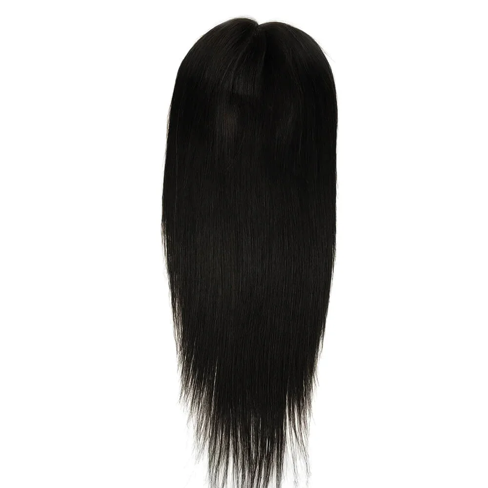 Moresoo jungfräuliches Haar Topper jungfräuliches Clip auf Haar Topper große Basis 6*7 Zoll & 3*5 Zoll Topper Haarteil für kurzes Haar menschliches Haar 6