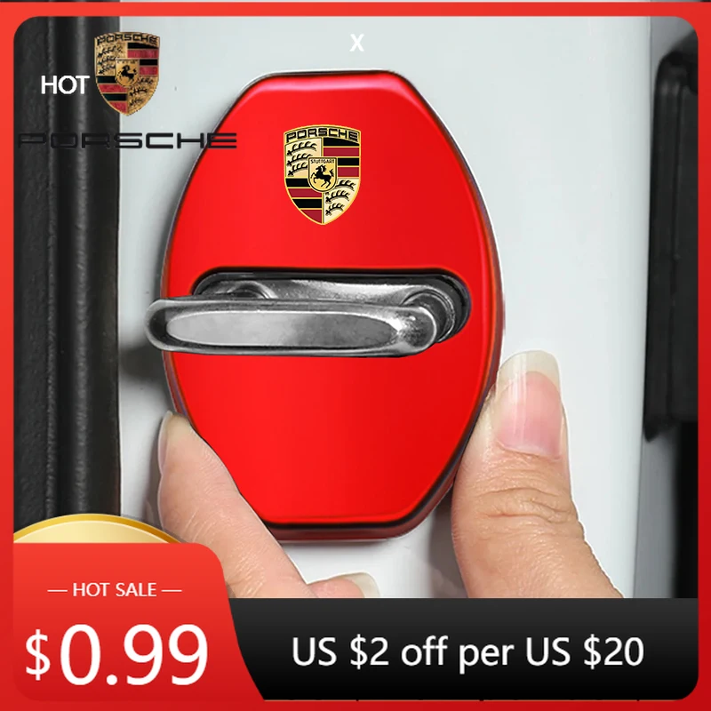 

Car Sticker For Porsche Cayman Cayenne 911 Macan 4Pcs Car Accessories Decorat Protecte Door Lock Cover For Porsche Cayenne Pana