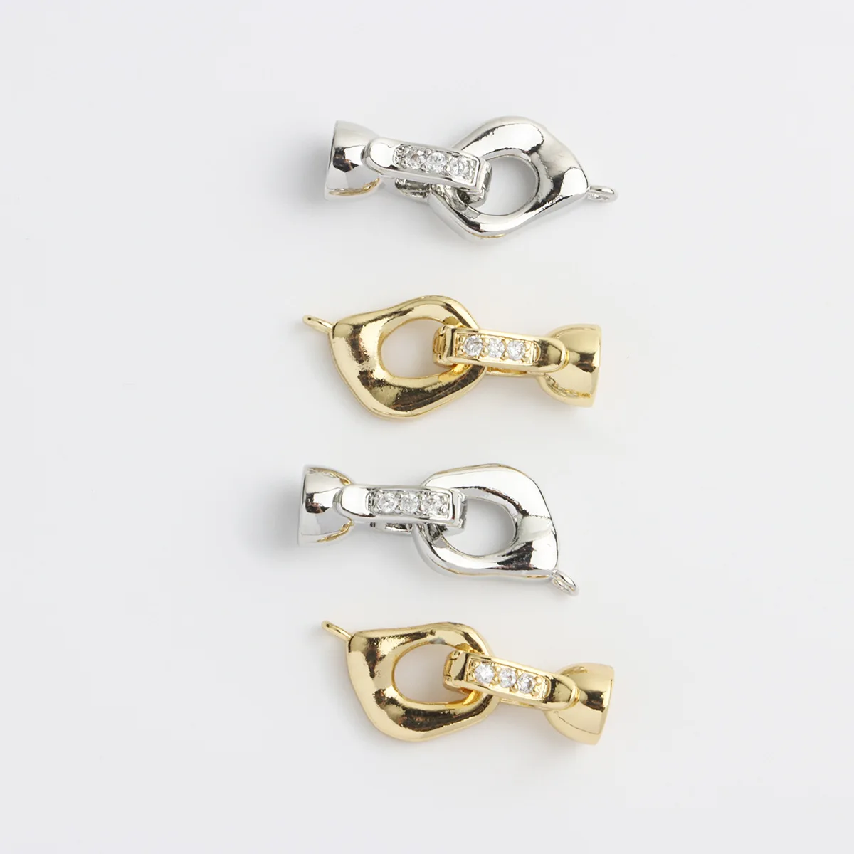 1 Piece Copper Gold-plated Irregular Square Single-breasted Pearl Necklace Bracelet Connecting Buckle DIY Jewelry Accessories