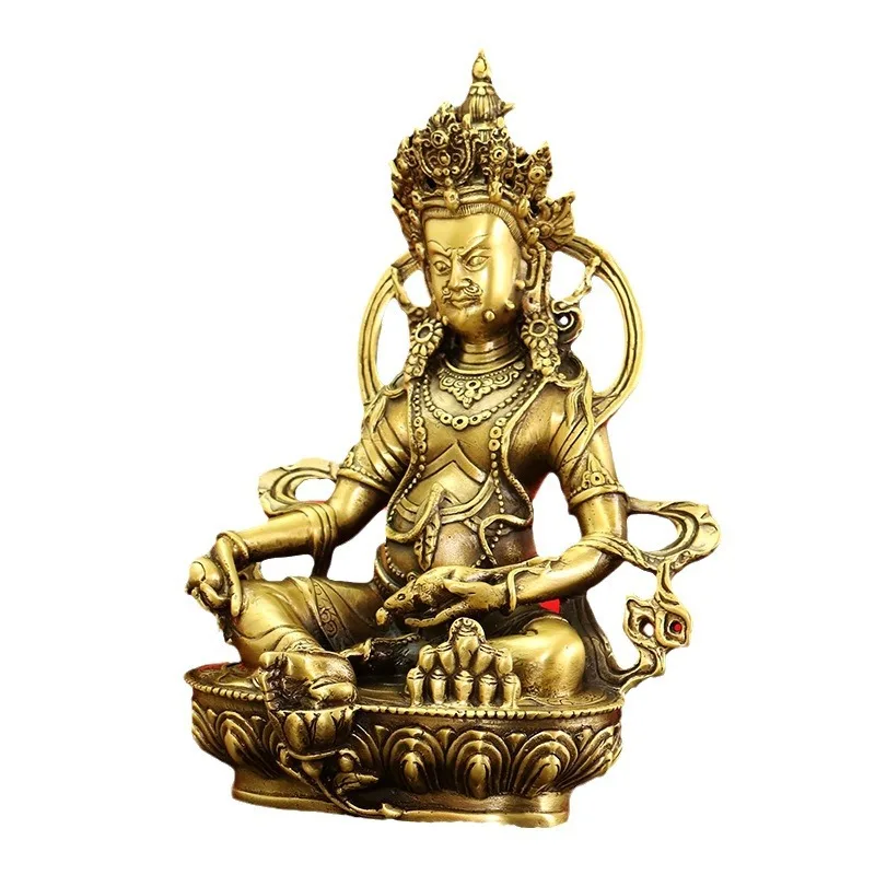 DSA pure copper yellow God of Wealth ornament Tibetan Tantra Buddha statue protector Zangbala living room desktop offering