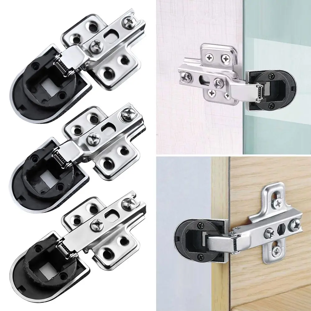 2PCS Home Hardware No Hole Furniture Supplies Window Accessories Glass Door Hinge Cabinet  Hinge Clip