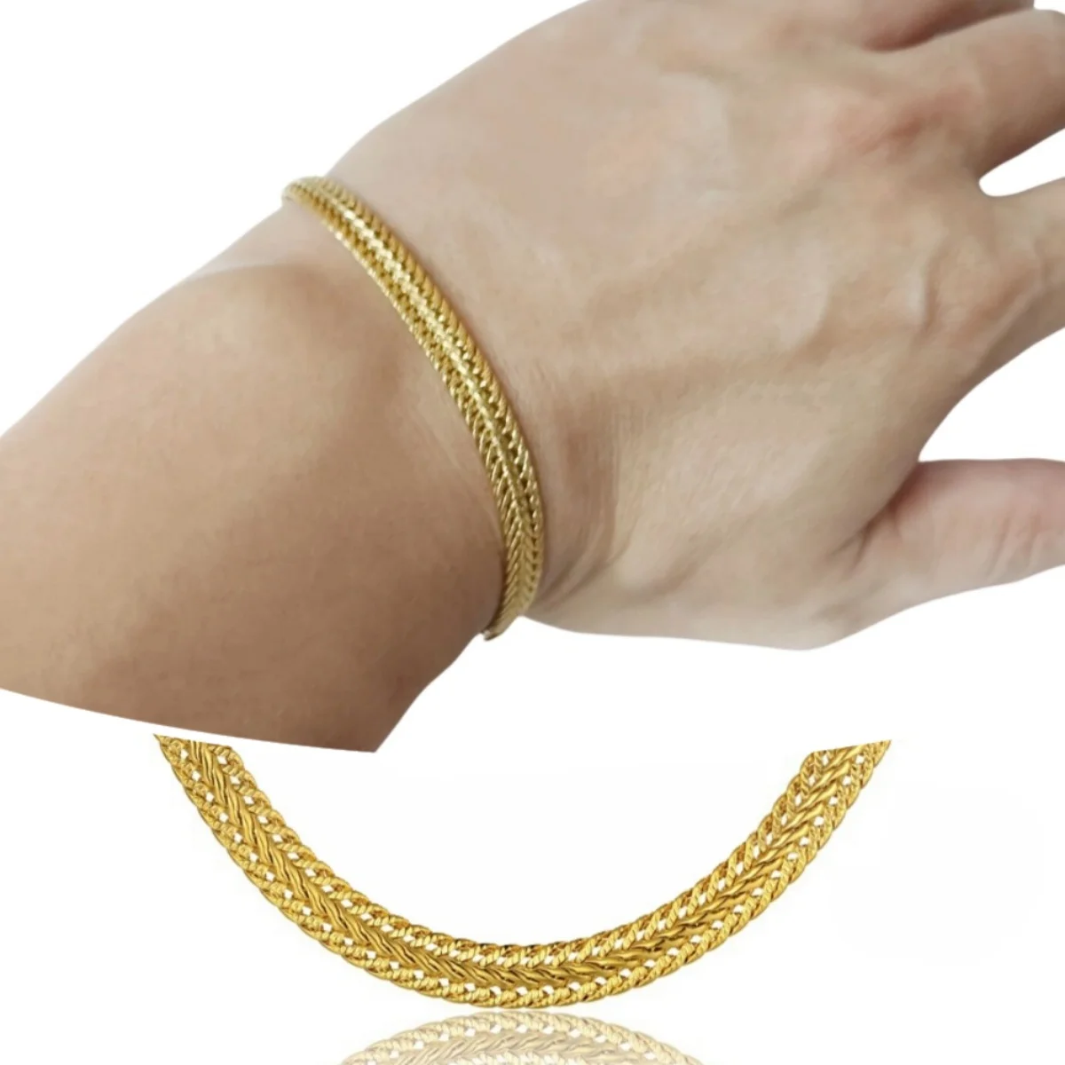 

22CM 64CM Gold Color Long Snake Chain Jewelry Sets Fashion Trendy Stainless Steel Bracelet Necklace Set For Men Women Wholesale