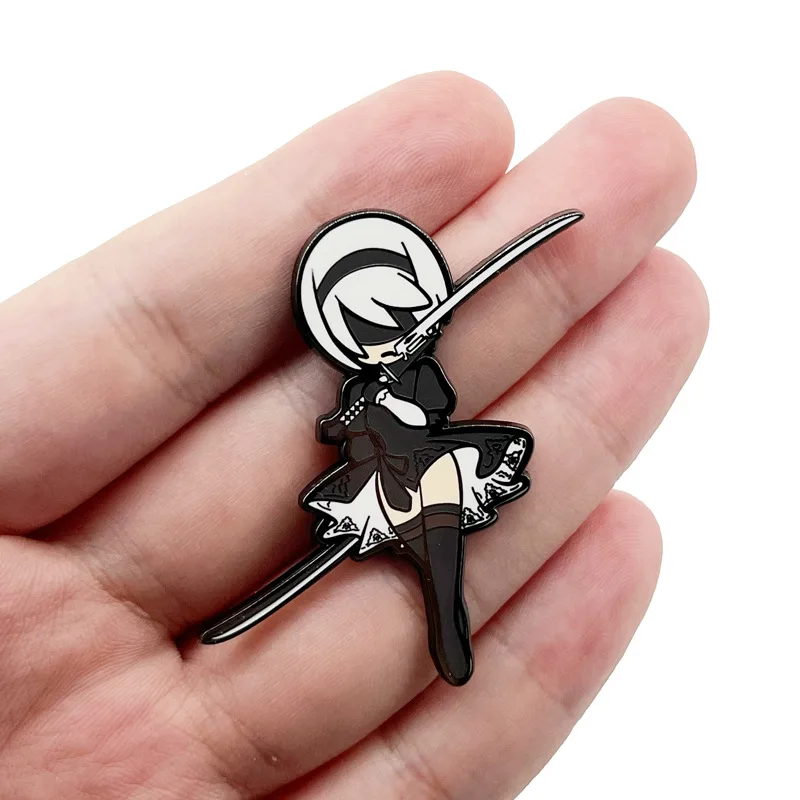 

NieR and Automata Brooch Exquisite Action Role Playing Game Cute Cartoon Character Enamel Badge Jewelry Gifts for Game Lovers