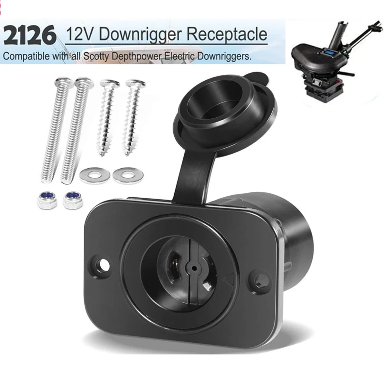 2126-ships-electric-socket-12v-downrigger-receptacle-with-waterproof-cap-for-scotty-depthpower-electric-downriggers