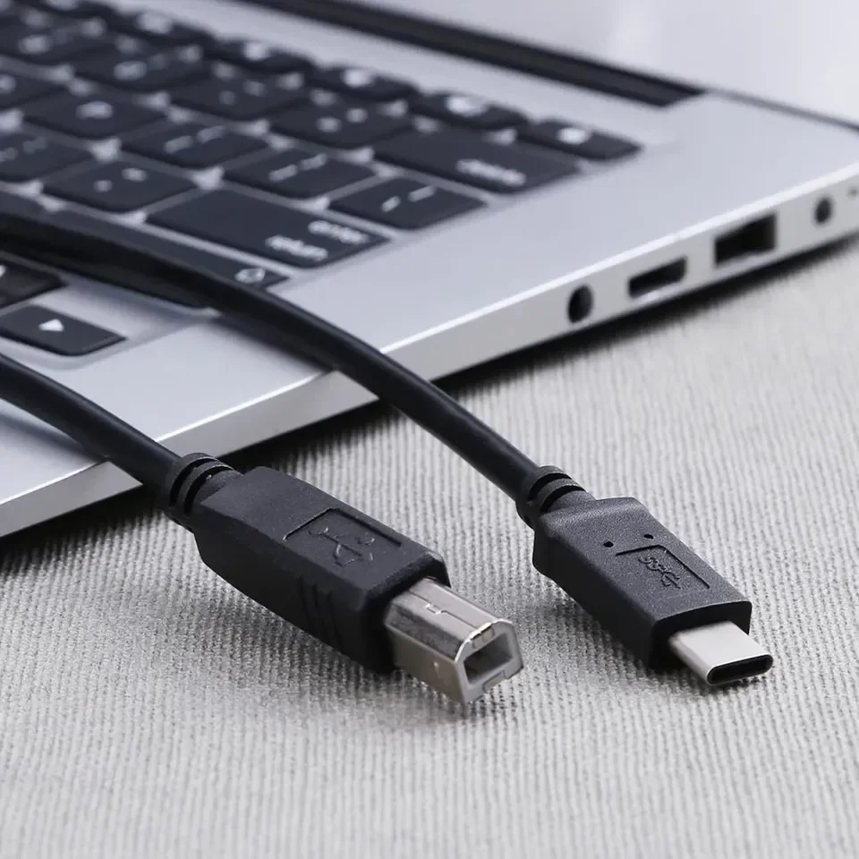 1M 2M 3M 5M USB 2.0 Data Cable Type-C To USB-B Print Cord Compatible with Thunderbolt3 Laptop for Printer Scanner MIDI Keyboard