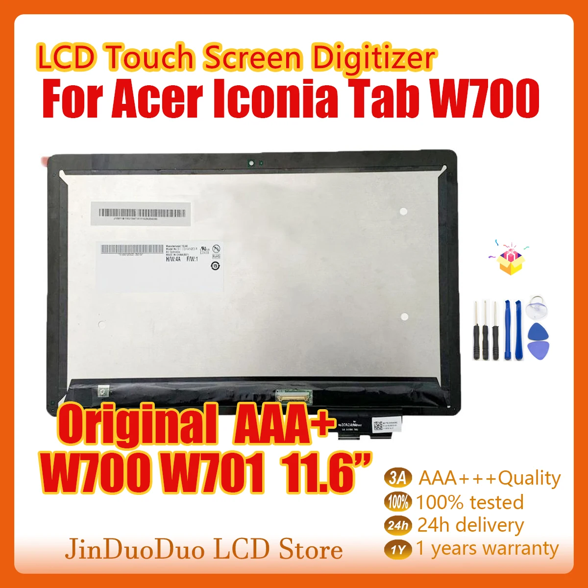 

11.6"Original For Acer Iconia Tab W700 LCD Display Touch Screen Digitizer For Acer Iconia Tab W700 W701 LCD Display Replacement