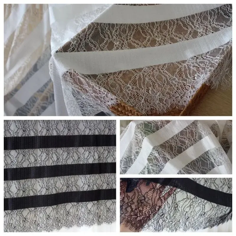 Horizontal-striped Eyelash Fabric Soft Skin-friendly for DIY Midi Skirts Home Curtains and Shawl Clothing Decoration Materials