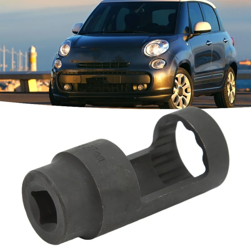 Diesel Injector Socket 1/2in Drive 27mm 12 Point Chrome Vanadium Steel Universal For Cars