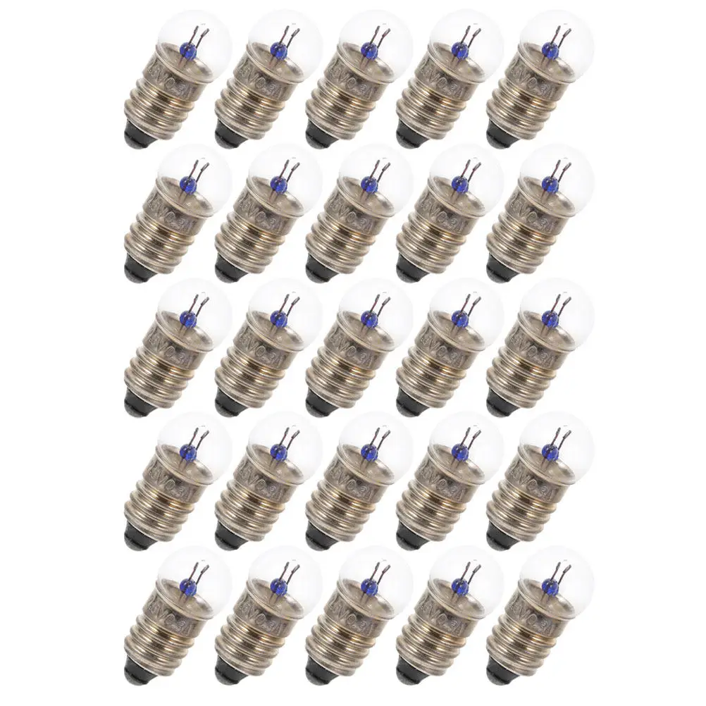 

25Pcs Screw Base Small Light Bulbs High Brightness Miniature Bulbs for Electrical Experiment Physical Lighting Accessories