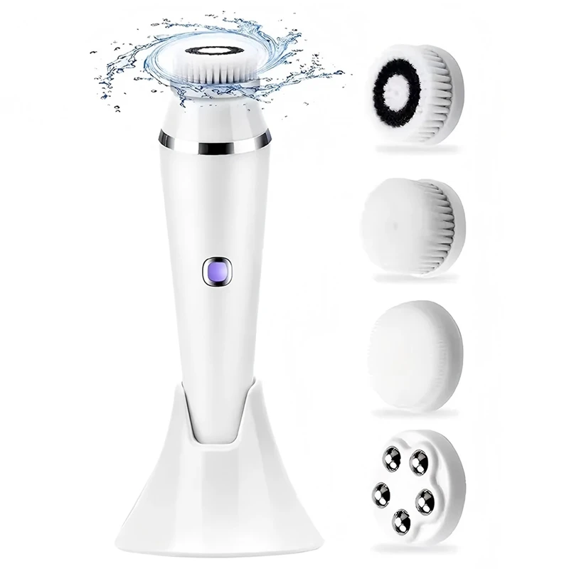4 In1 전기 클렌징 브러시 방수 페이스 마사지 클렌징 장치 깊은 클렌징 제거 블랙헤드 모공-VVNB