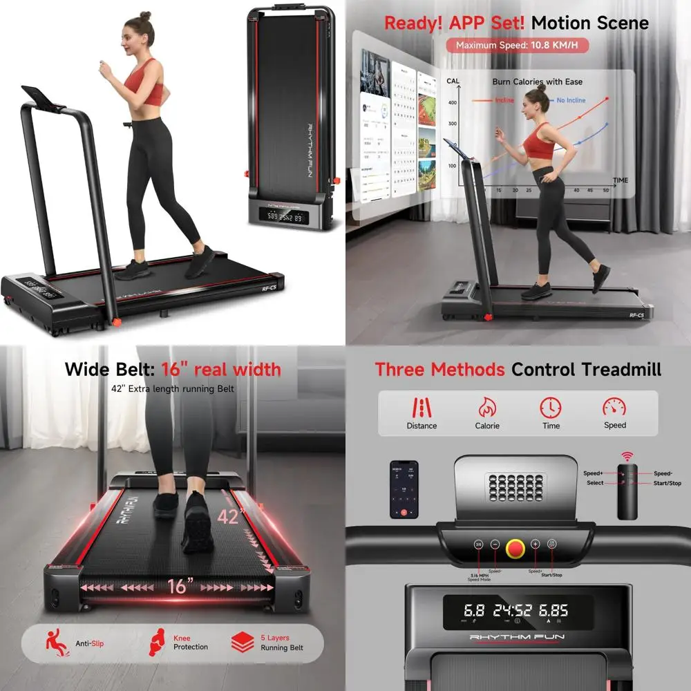

Portable Folding Treadmill with Incline, 300 lbs Capacity, Walking Pad for Home Office Use