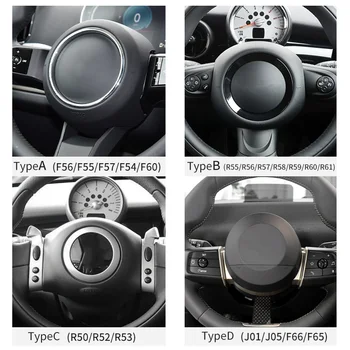 適用於Mini Cooper R55 R56 R57 R60 R50 R52 R53 F56 F54 F60的汽車方向盤貼紙,PU皮革材質,汽車內裝配件 8 最佳銷售 迷你庫柏F56配件 - №1