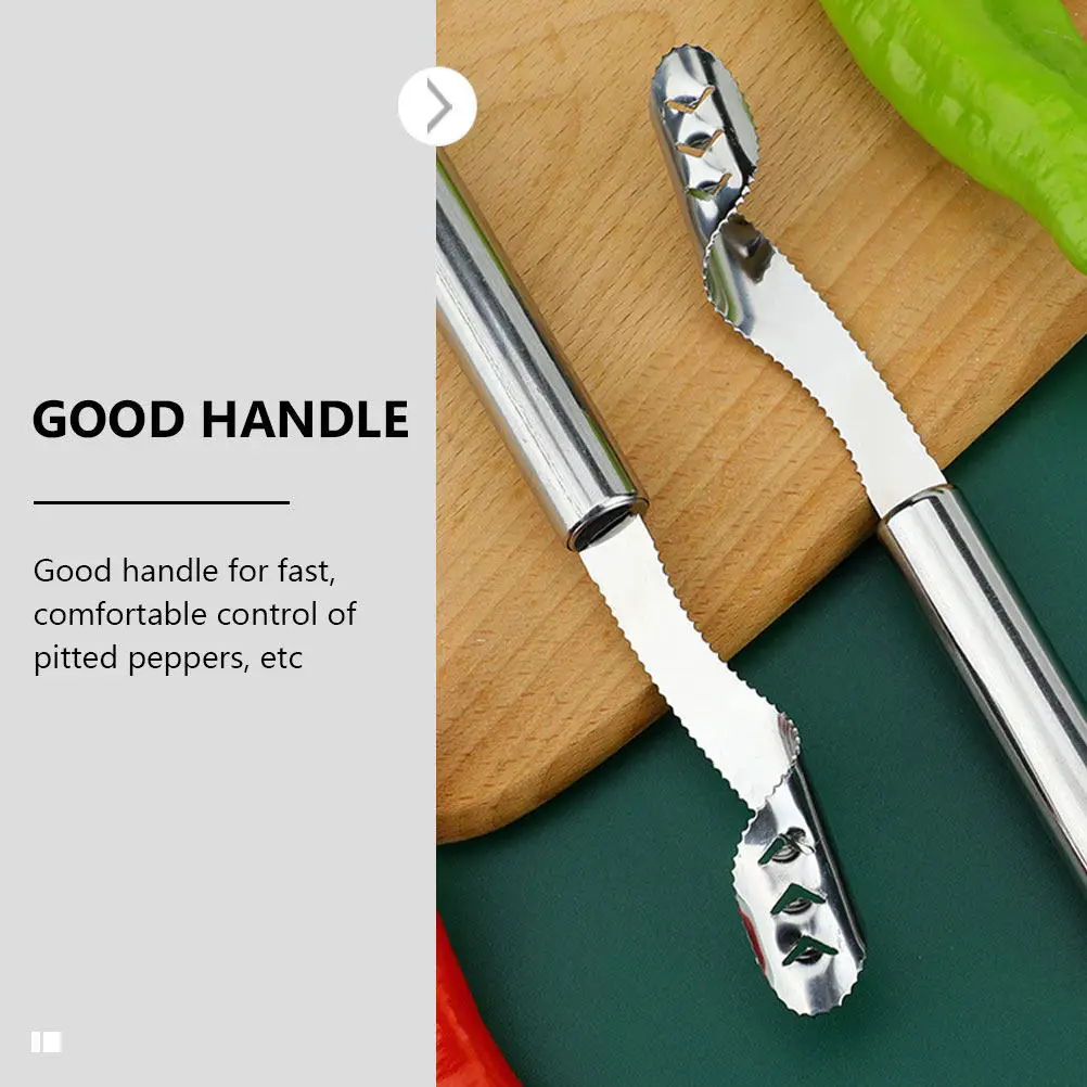 Stainless Steel Chili and Tomato Corer Tool Set – 4-Piece Kitchen Gadget for Jalapeno Bell Pepper