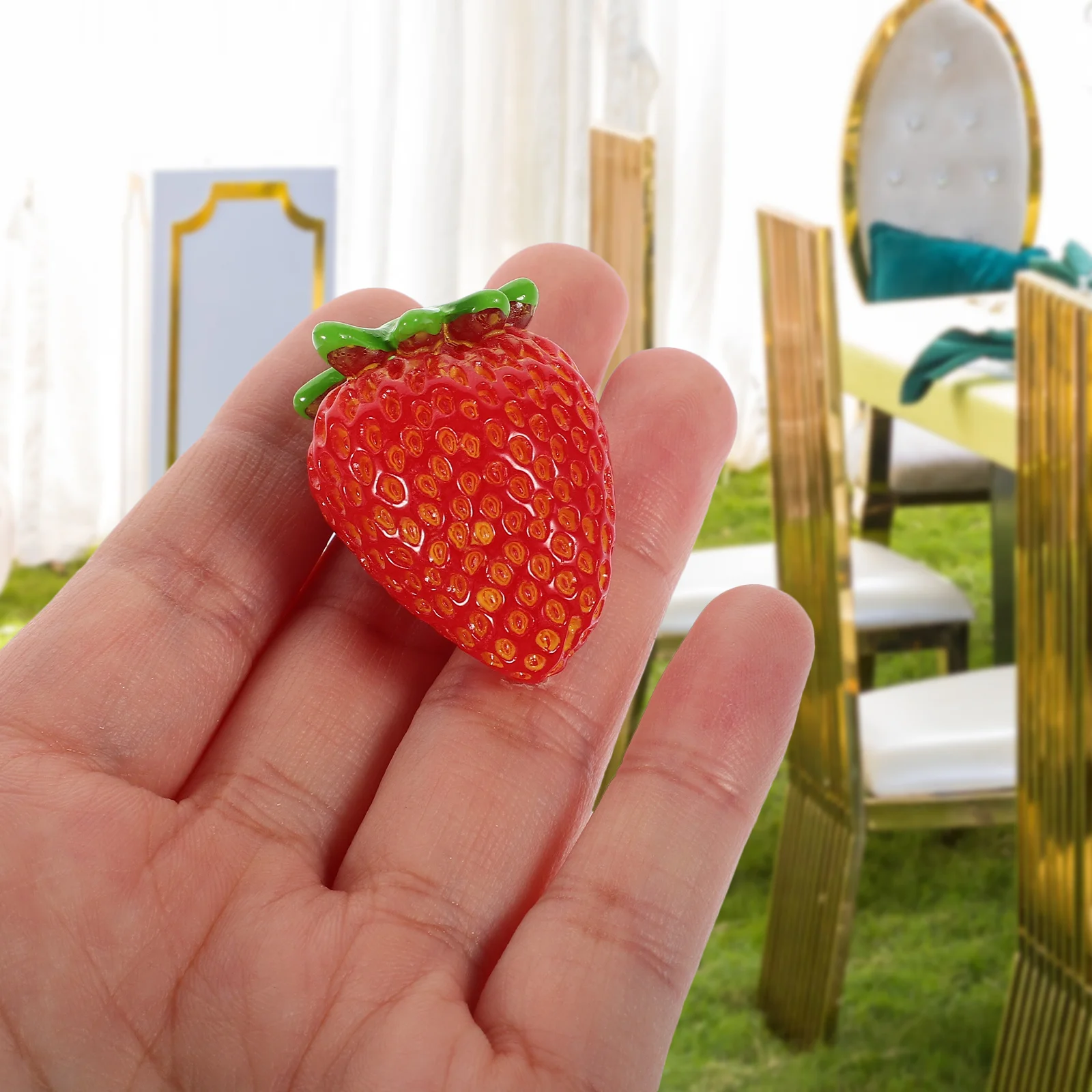 

6Pcs Realistic Mini Strawberry Fruits Simulation Decor Artificial Miniature Fruits Dollhouse Market Decorations