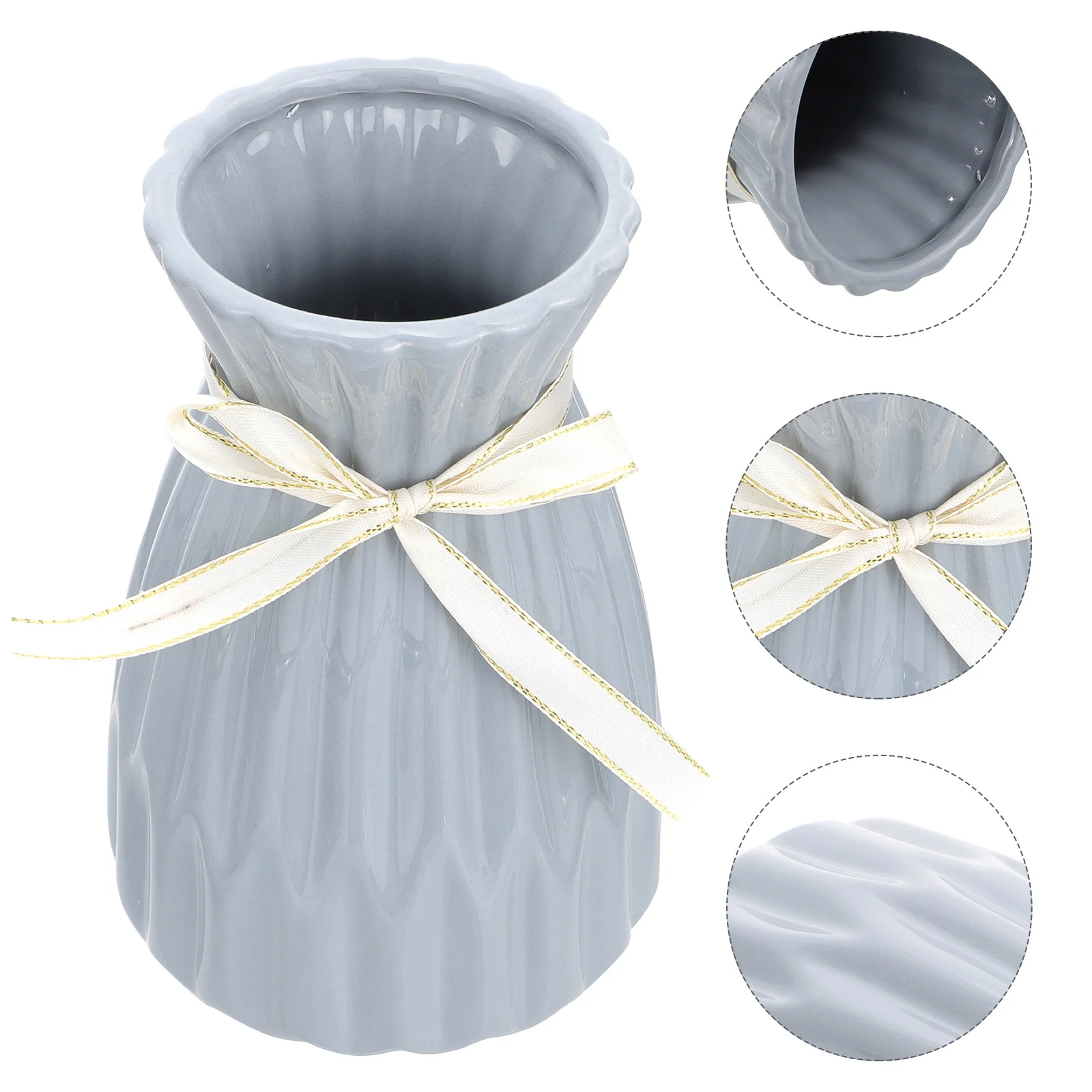 

1Pcs Ceramic Vase Exquisite Texture Flower Arrangement Desktop Flowerpot Plant Container Ceramic Flower Pot