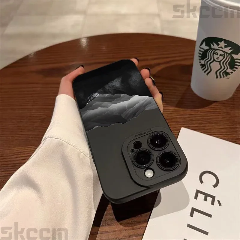 Black Mountain Peak Pattern Case For Samsung Galaxy S25 S24 S23 Ultra S22 Plus S21 FE S20 A55 A54 A15 A35 Shockproof Cover - náhled 4