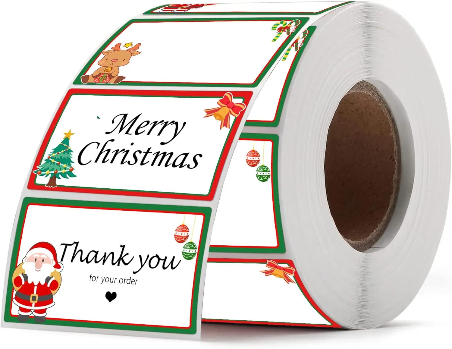 2 Inch Christmas Direct Thermal Stickers Gradual Change Round Circle Labels for DIY Barcode Business Address Gift Tags 500 Pcs