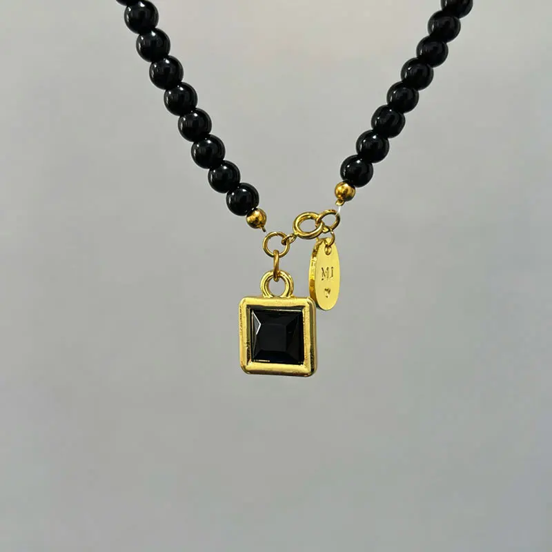 Michael Jackson Cosplay Prop MJ Necklace Michael Jackson Souvenir Vintage Black Beaded Cosplay Necklace Hallowmas Props