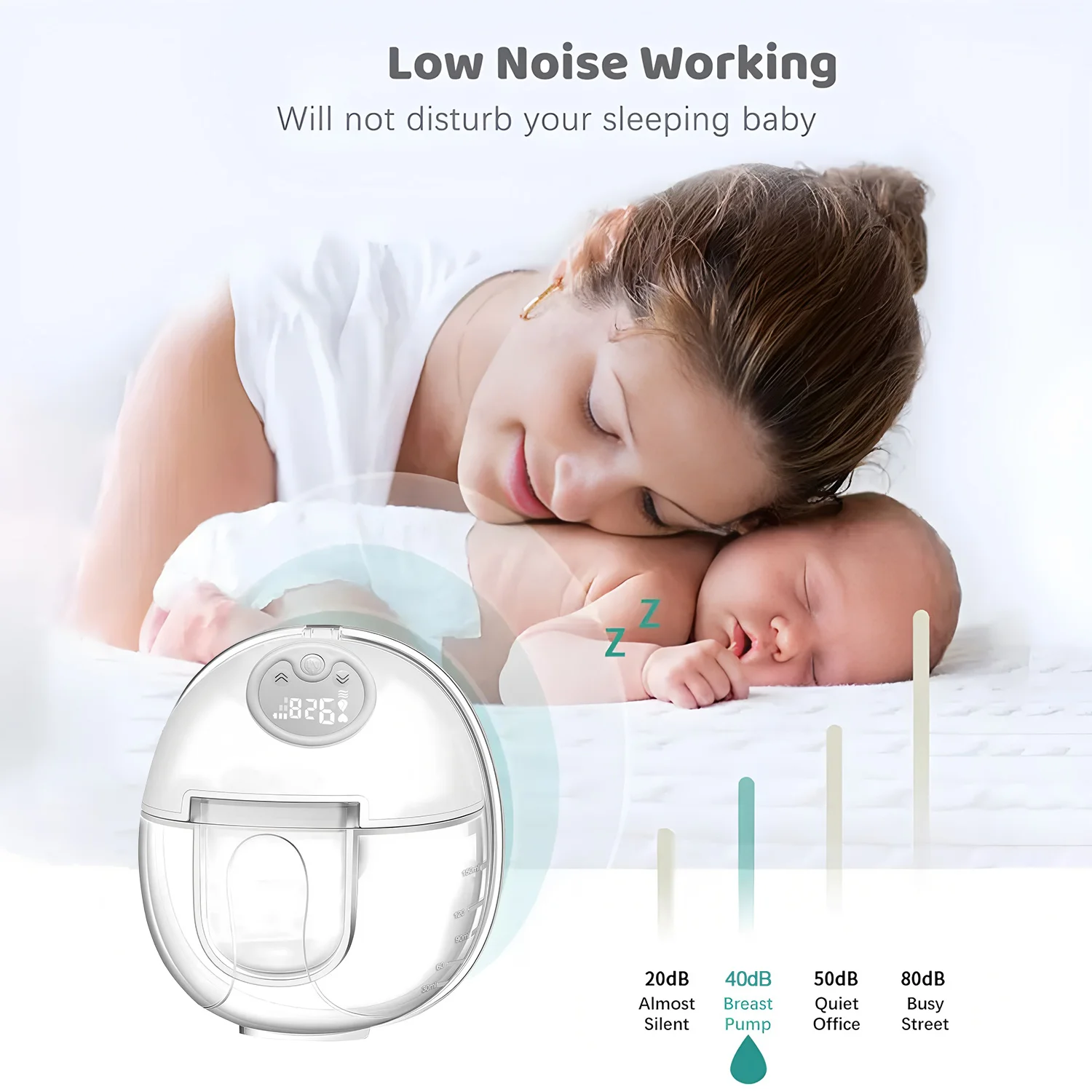 1 قطعة مضخة الثدي يمكن ارتداؤها حر اليدين الكهربائية المحمولة الذكية مضخات الثدي الرضاعة الطبيعية الحليب جامع 3 طرق 9 مستويات