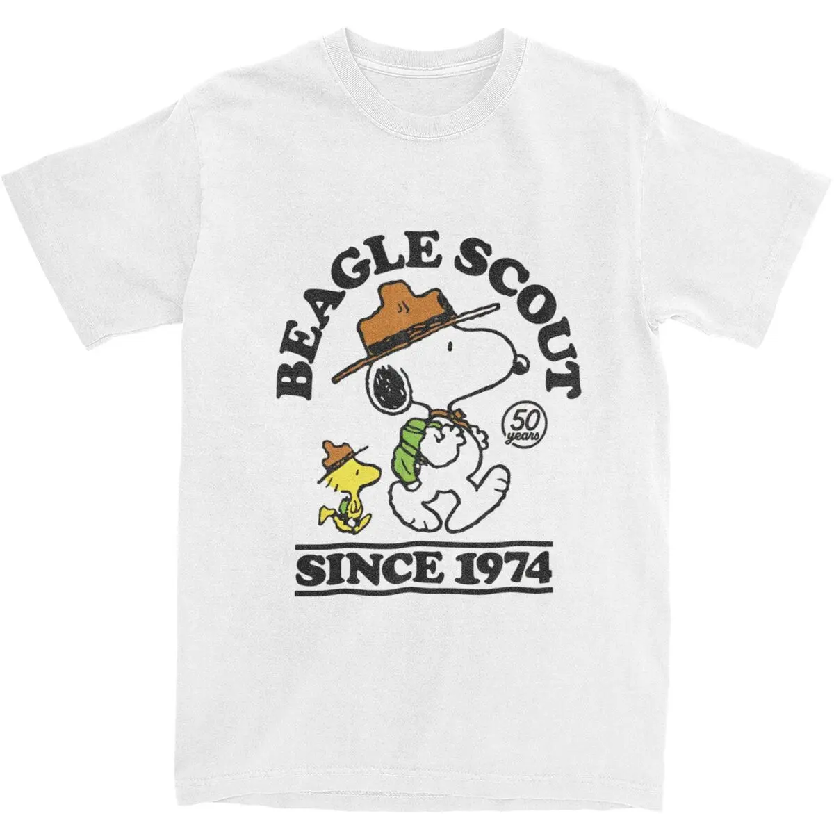 Peanuts Beagle Scouts Badge Snoopy Trending T Shirts Short-Sleeved Classic Tshirt Beach 100% Cotton Crew Neck Plus Size Top Tees