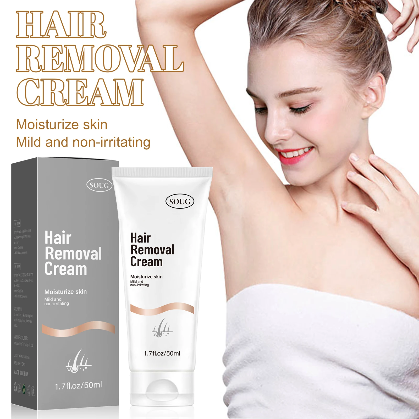 

50ml Hair Removal Cream for Smooth Skin Arm Armpit Legs Depilatory Suitable for Men Women Beauty Body Cream