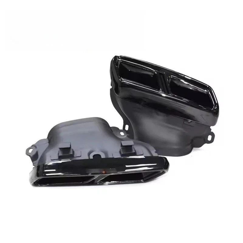 14-16 For Mercedes Benz E-Class W212 Stainless Steel Muffler Tip Upgrade Black Rectangular Exhaust Tailpipes Similar To E63AMG