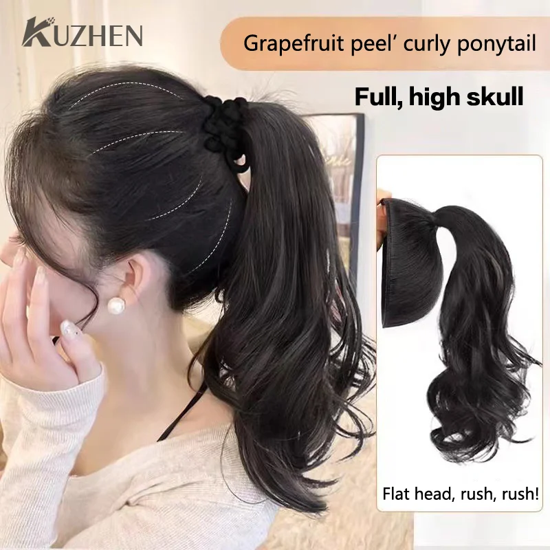 Synthetic Hair Bun Ball Head Invisible Lifelike Curly Hair Wig Hair Bag Grapefruit Peel Lazy To Increase Hair Styling Tools