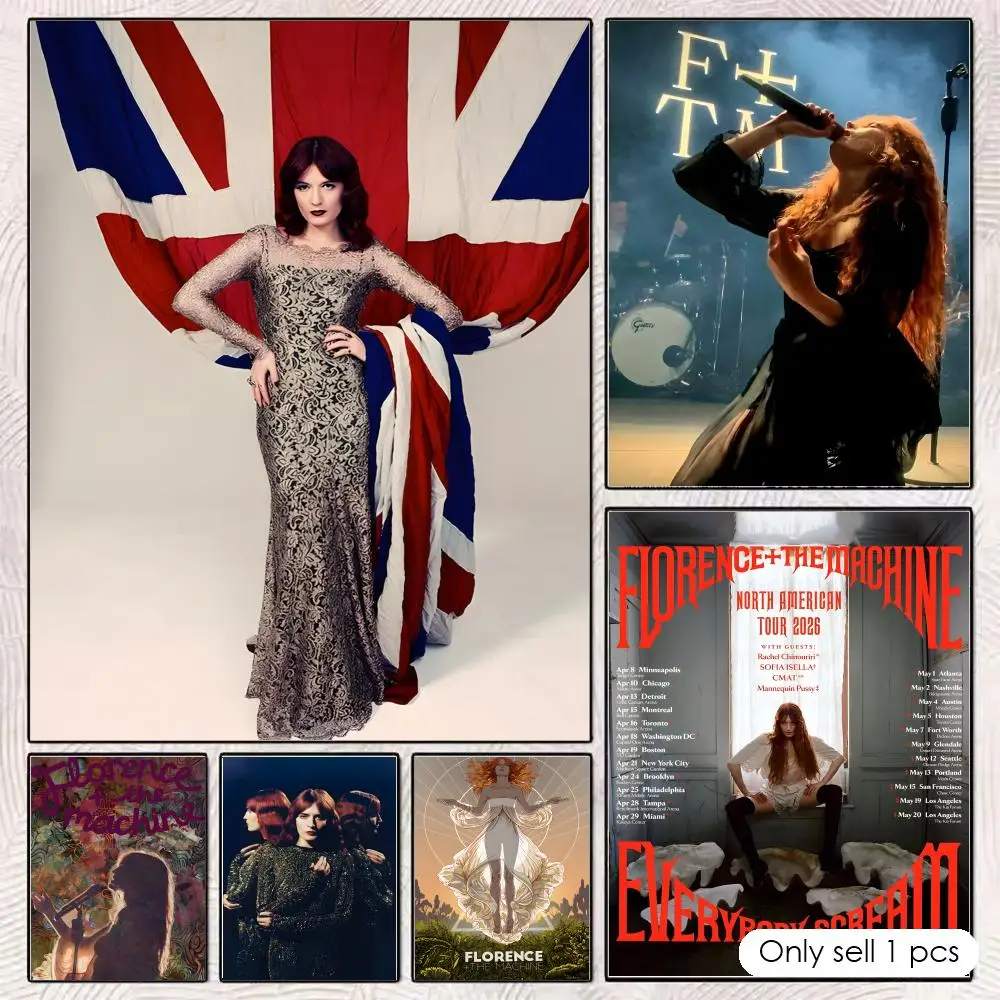 Florence Indie Pop the Machine Poster HD art sticky wall waterproof home living room bedroom bar aesthetic decoration