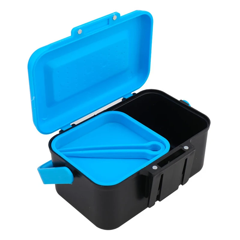 Multifunctional 2 Compartments Live Bait Box Red Worm Earthworm Lure Plastic Boxs Fly Bass Tilapia Carp Fishing Tackle