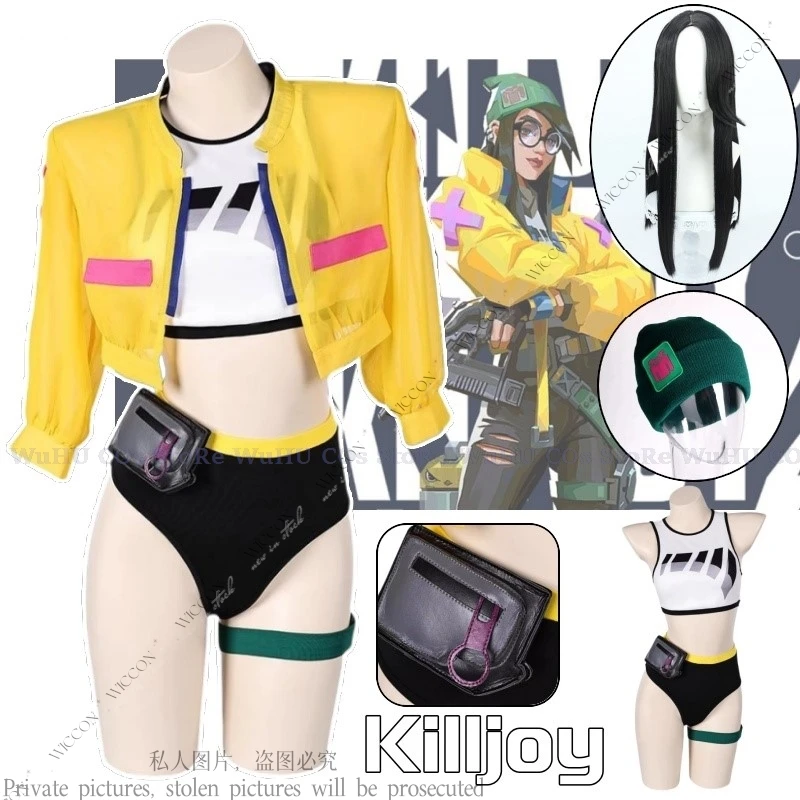 Jeu VALORANT Killjoy Anime Cosplay Costume pour femme, perruque avec chapeau, maillots de bain, Klara Bohringer, fête d'Halloween, carnaval adulte