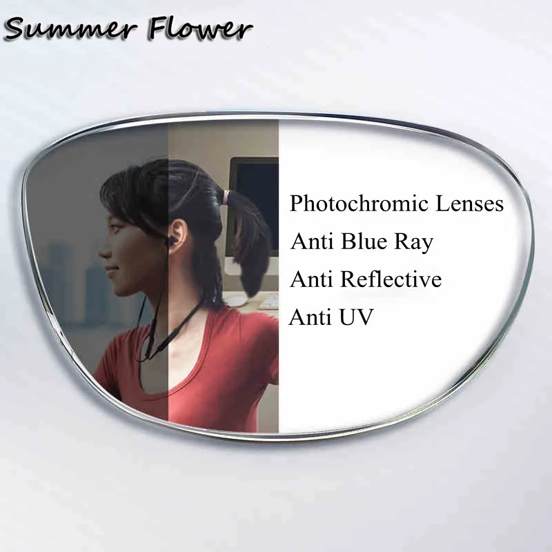 Progressive Lenses Photochromic Dark Multifocal anti Blue Ray Aspherical Lenses Eye Prescription Optical Transparent Glass