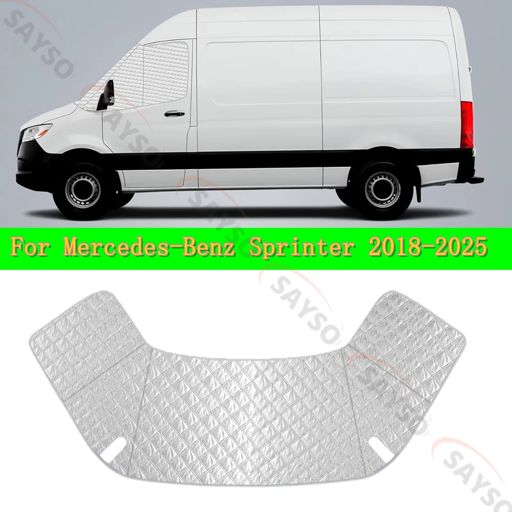 Voorruit Cover Voor Mercedes-Benz Sprinter 2006-2018 / 2018-2025 VW Crafter, 600D Oxford Weerbestendige Anti-Diefstal Sneeuw Cover - afbeelding 1