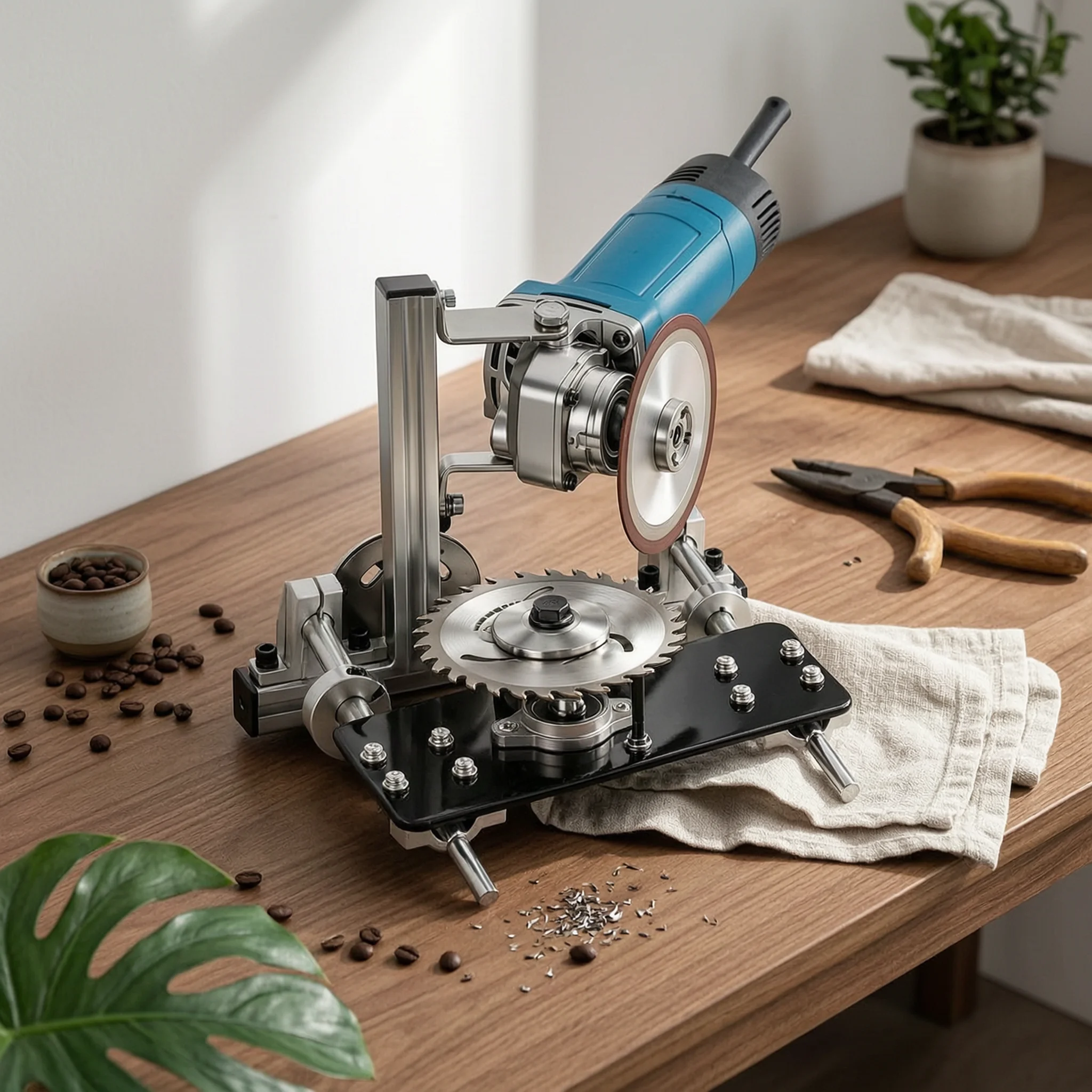 saw-blade-grinding-machine-bracket-stable-angle-grinder-stand-with-sliding-assembly-saw-blade-sharpening-fixture-universal