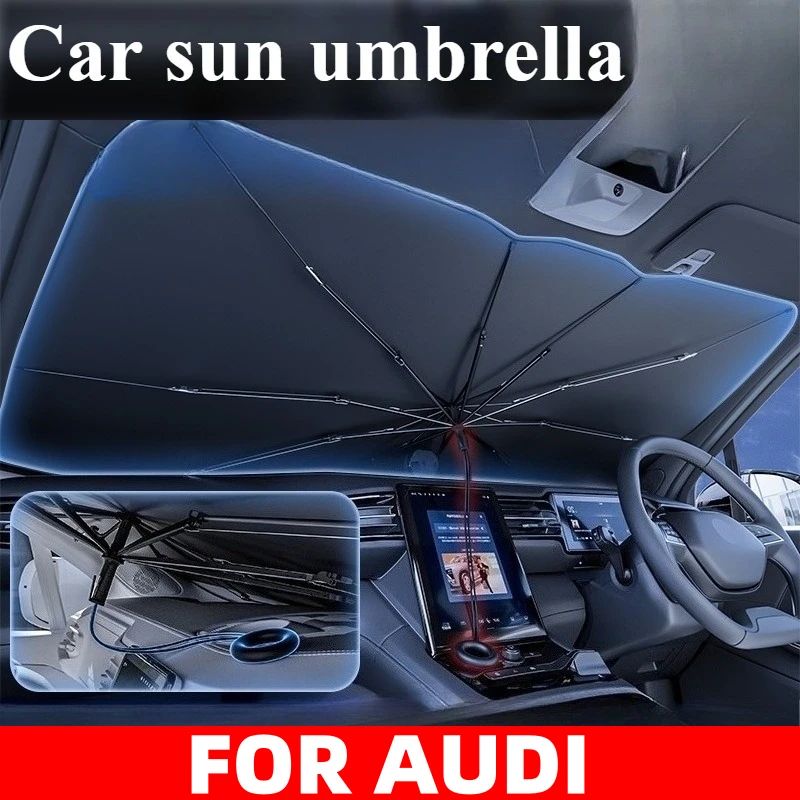 

FOR AUDI Q3 A4 A5 A6 A7 Car Sunshade Umbrella Windshield Folding Front Parasol Umbrella Type Sun Shade pull ring Car sunshade
