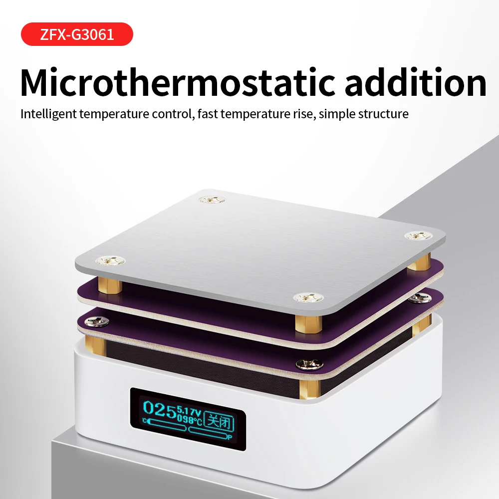 Mini Pré-aquecimento Placa De Solda Estação De Retrabalho, G3061, PD65W, PCB, SMD Board Repair, Tabela De Aquecimento, Temperatura Ajustável
