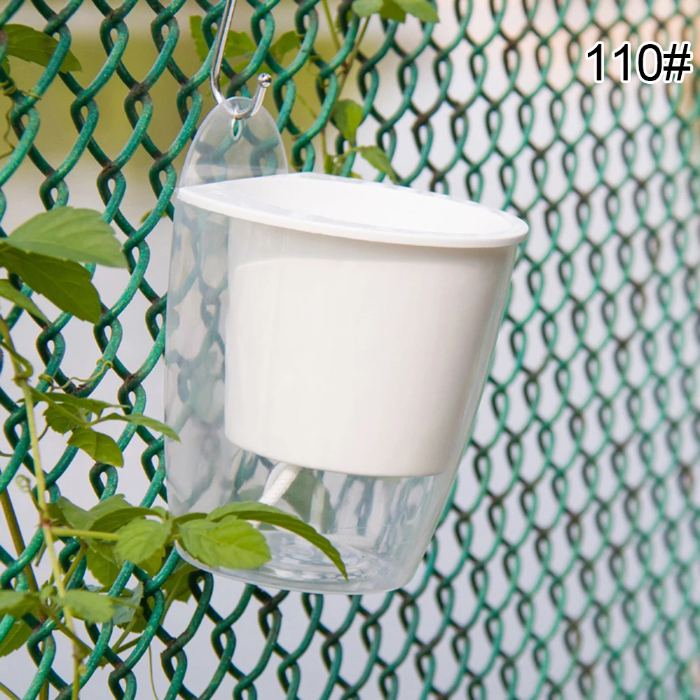 Vasi da giardinaggio Vaso da fiori portatile in resina rotondo auto irrigazione trasparente bianco cortile giardino casa cesto per piantare