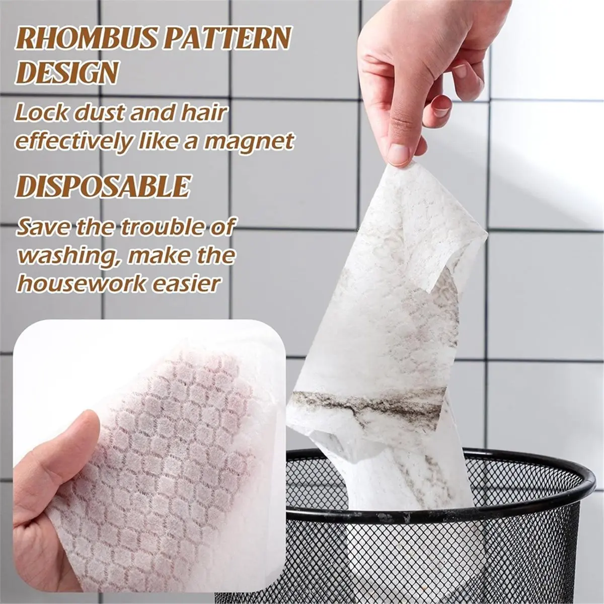 【AT48】 NEW 300 Count Dry Sweeping Cloths Dry Mop Refills Sweeper Dusting Cloths Disposable Duster Refills Floor Mop Pads